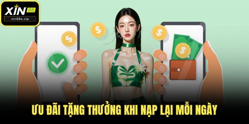 Ưu đãi tặng thưởng khi nạp lại mỗi ngày
