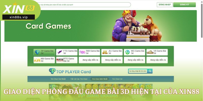 Giao diện phòng đấu game bài 3D hiện tại của XIN88